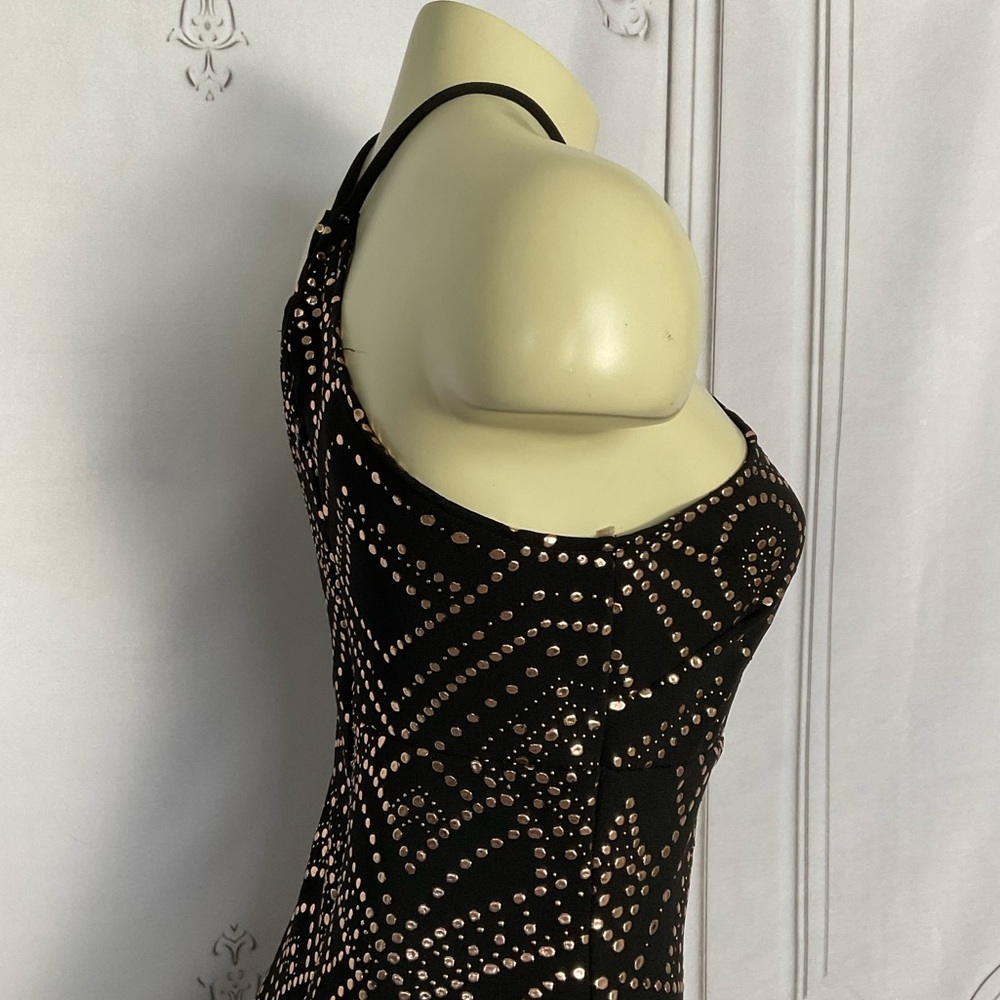 Jump Apparel Black & Gold Bronze Mermaid Style Halter Evening Gown Women 1 / 2 - Picture 3 of 8